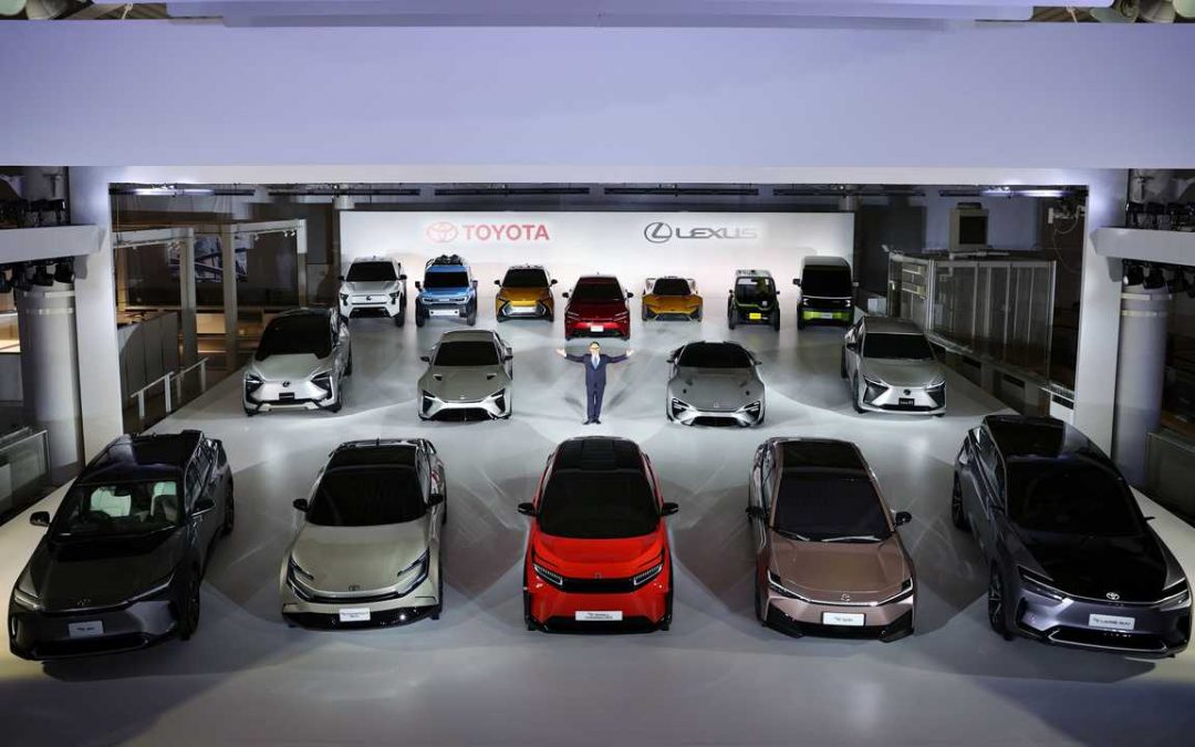 Toyota quer vender 3,5 milhões de carros elétricos por ano e promete linha com 30 modelos